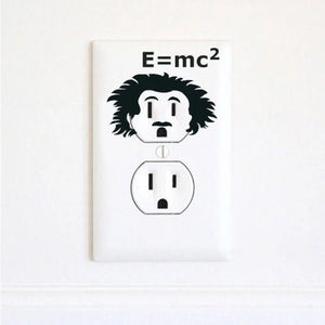 Albert Einstein - Christmas - Stickers - Christmas Gifts - Albert Einstein Stickers - Cosmos - Wall Art - Sticker Decal - Electric Outlet