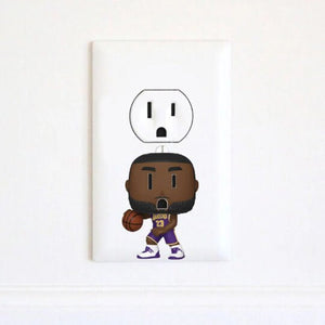 Lakers - LeBron James - Anthony Davis - Stickers - Electric Outlet Sticker Wall Art Decal