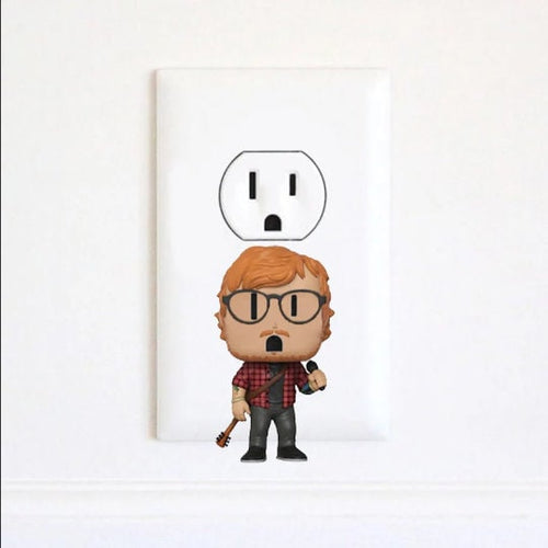 Ed Sheeran - Music - Ed Sheeran gift - Electric Outlet Wall Art Sticker