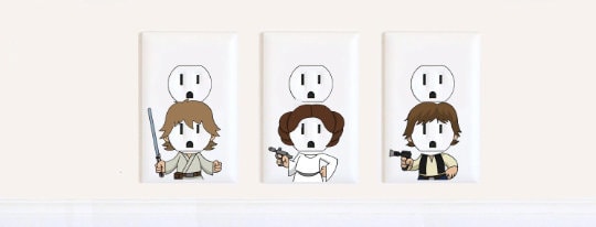Star Wars - Stickers - Princess Leia - Yoda - Valentines gift for him- Christmas Gifts - Boba Fett - Wall Art - Star Wars The Last Jedi