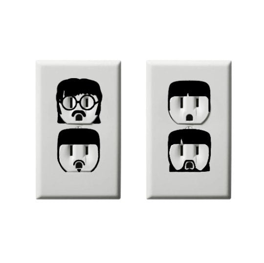 The Beatles - John Lennon - Paul McCartney - George Harrison - Ringo Starr - Electric Outlet Wall Art Sticker