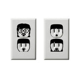 The Beatles - John Lennon - Paul McCartney - George Harrison - Ringo Starr - Electric Outlet Wall Art Sticker