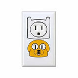 Adventure Time - Finn - Jake - Electric Outlet Wall Art Sticker Decal