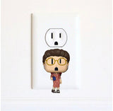 Seinfeld - Jerry Seinfeld - Stickers -  Kramer - George Costanza - Seinfeld TV Show - Electric outlet Wall Art Sticker